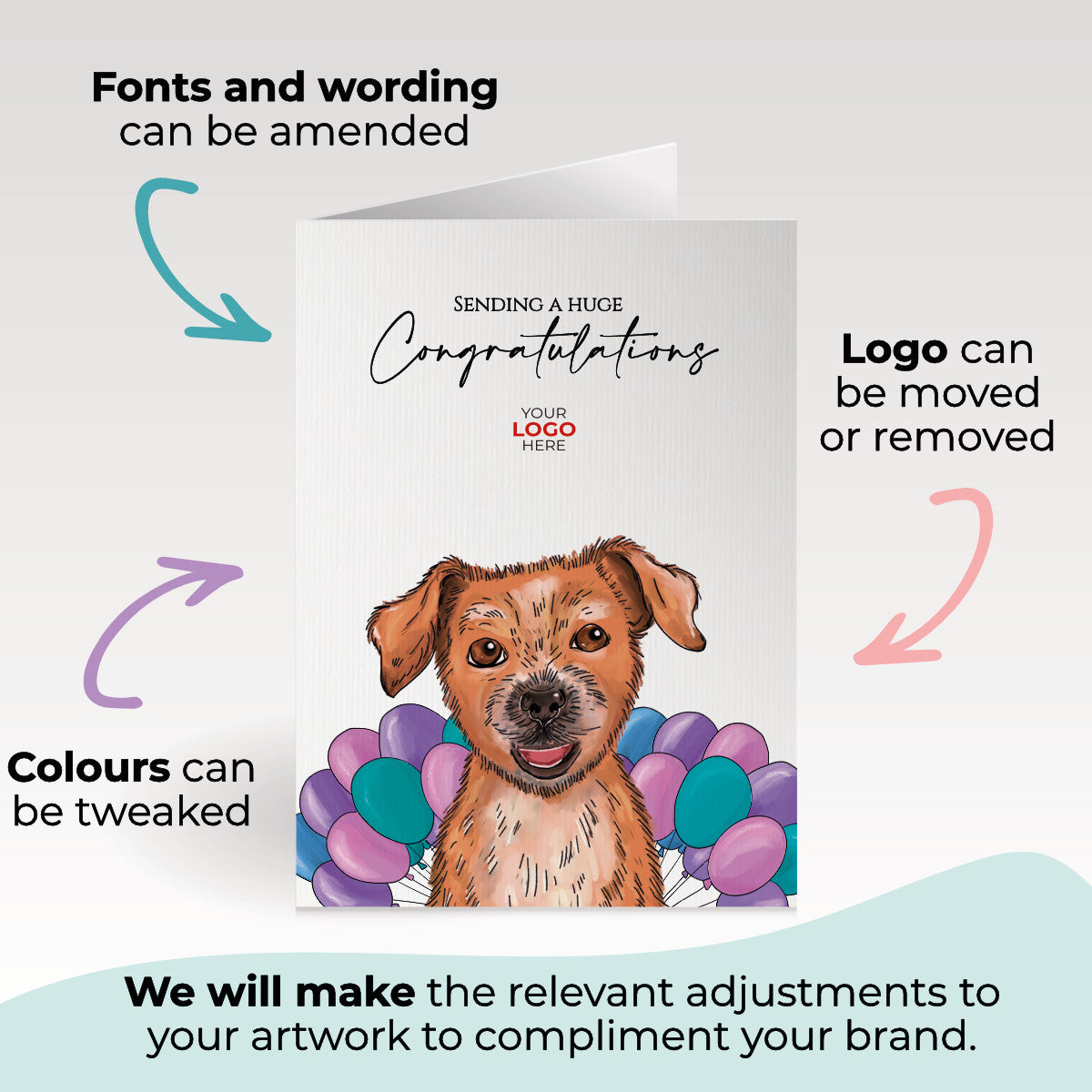 ‘Dog With Smile' Business Congratulations Cards image 2
